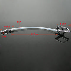 Stainless Steel Urethral Sound with Silicone Tube – Male Urethra Plug Toy
