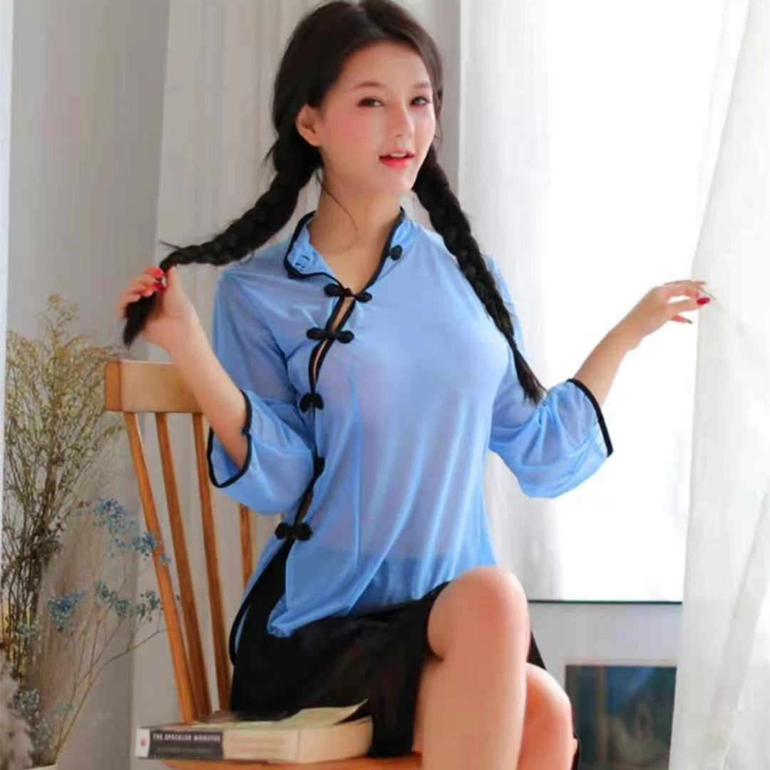 Happy Sex Cheongsam Ultra-Thin Transparent Party Retro Style Cosplay Schoolgirl Costume - Sex Toys & Adult Toys | XtoySmart Canada