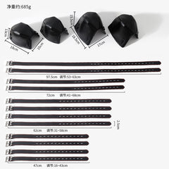 Premium BDSM Bondage Restraint Set | Leather Kneeling Pet Play Straps (Headgear Not Included)