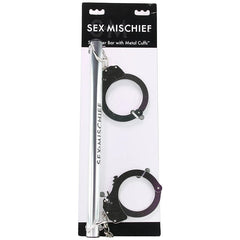 Sex & Mischief Spreader Bar with Metal Cuffs in Silver - Sex Toys & Adult Toys | XtoySmart Canada