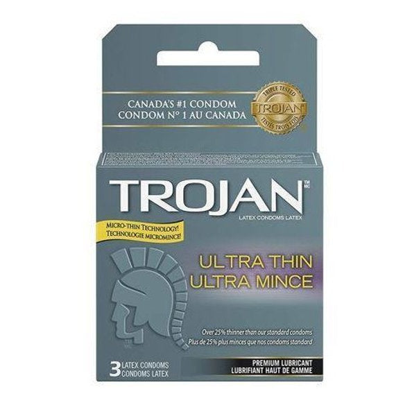 Trojan - Ultra Thin Lubricated Condoms 3 Pack - Sex Toys & Adult Toys | XtoySmart Canada