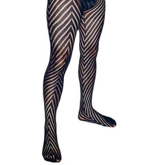 Men’s Gay Fishnet Striped Tights – Sexy Mesh Baselay Stockings|Nylon Stretch|Closed Crotch|One Size