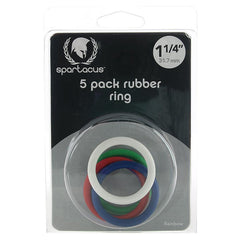 Rubber 1.25 Inch C-Ring 5 Pack in Rainbow - Sex Toys & Adult Toys | XtoySmart Canada