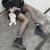 15D Ultra Sheer Shiny Black Stockings – Japanese Style Sexy Pantyhose for Women