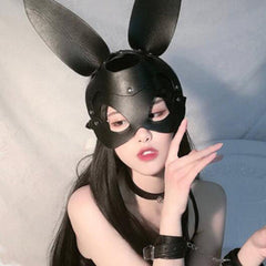 Sexy Leather Bunny Mask – BDSM Role Play Costume