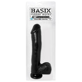 Basix 10 Inch Suction Base Dildo in Black - Sex Toys & Adult Toys | XtoySmart Canada