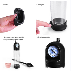 Male Vacuum Pump for Penis Enlargement – Medical-Grade Silicone Sleeve, Pressure Gauge, Ergonomic Handle