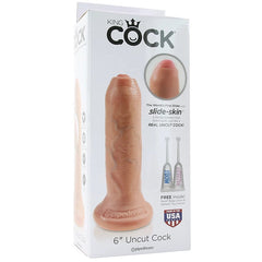 King Cock 6" Slide-Skin Uncut Cock in Vanilla -  Sex Toys & Adult Toys | XtoySmart Canada