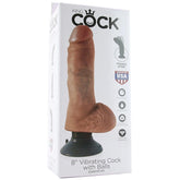 King Cock 8" Vibrating Ballsy Dildo in Tan - Sex Toys & Adult Toys | XtoySmart Canada
