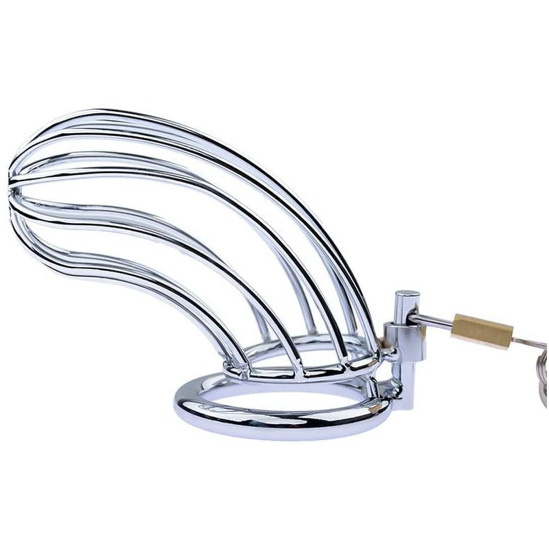 Silver Male Stainless Steel Chastity Lock Cage - Sex Toys & Adult Toys | XtoySmart Canada