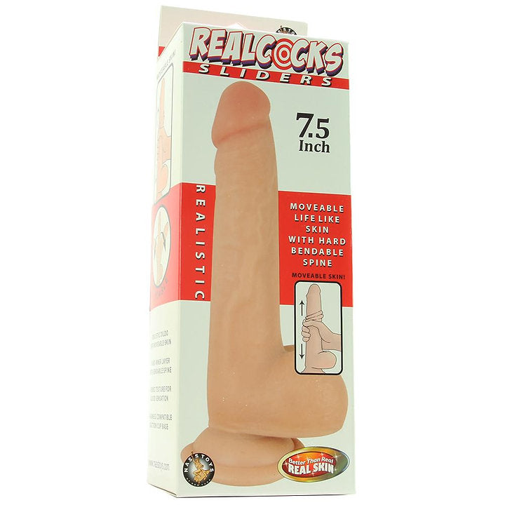 Real Cocks 7.5" Realistic Sliders Dildo in Vanilla - Sex Toys & Adult Toys | XtoySmart Canada