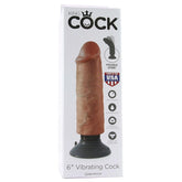 King Cock 6" Vibrating Suction Cup Dildo in Tan - Sex Toys & Adult Toys | XtoySmart Canada