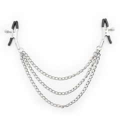Silver Adjustable Nipple Clip Clamps with 3 Chain