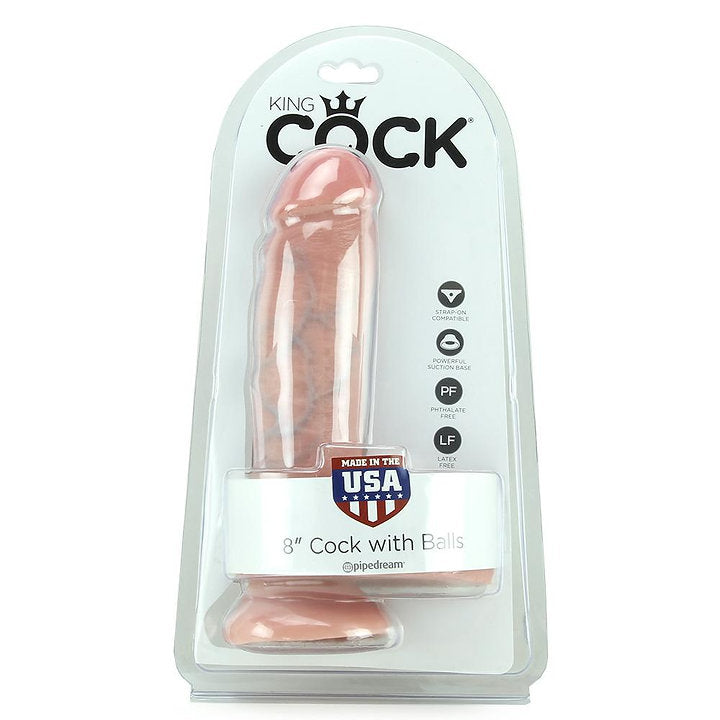 King Cock 8" Cock with Balls in Flesh -  Sex Toys & Adult Toys | XtoySmart Canada