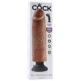 King Cock 10" Vibrating Suction Cup Dildo in Tan - Sex Toys & Adult Toys | XtoySmart Canada
