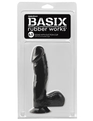 Basix 6.5 Inch Suction Base Dildo in Black