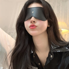 Sexy Leather Blindfold Eye Mask – Red, Pink & Black