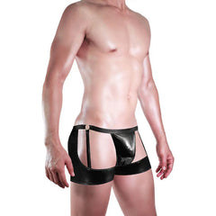 Men's Lace G-String Thong Underwear - Sheer See-Through Buttless Design
