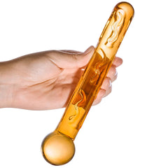 Orange Tickler Glass Dildo
