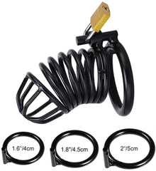Forbidden Fruits Steel Metal Male Chastity Device Cock Cage(3 Rings) - Sex Toys & Adult Toys | XtoySmart Canada