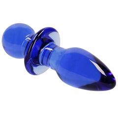 Chrystalino Rocker Glass Butt Plug in Blue