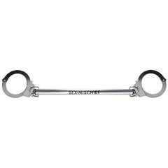 Sex & Mischief Spreader Bar with Metal Cuffs in Silver - Sex Toys & Adult Toys | XtoySmart Canada