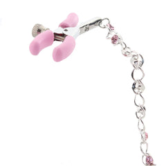 Nipple Play Crystal Chain Nipple Clamps in Pink