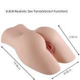 8.8LB Realistic Sex Torso with Two Lifelike Channels(Vocie♫ Function) - Sex Toys & Adult Toys | XtoySmart Canada