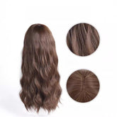Dark Brown Natural Wavy Medium-Length Wig – Full Cap Realistic Look