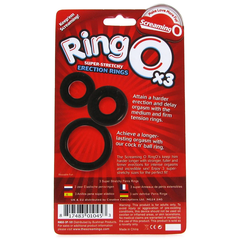 RingO X3 Super Stretchy Erection Rings in Black - Sex Toys & Adult Toys | XtoySmart Canada