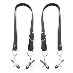 PU Leather Adjustable Metal Clamps Leg Strap – BDSM Fetish Bondage Restraints