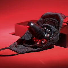 Black Velvet Gag Mask with Detachable Toy | BDSM Role Play Gag, Adult Kink Accessory