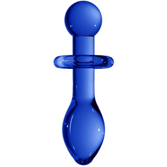Chrystalino Rocker Glass Butt Plug in Blue