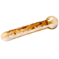 Orange Tickler Glass Dildo