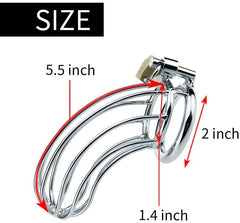 Silver Male Stainless Steel Chastity Lock Cage - Sex Toys & Adult Toys | XtoySmart Canada