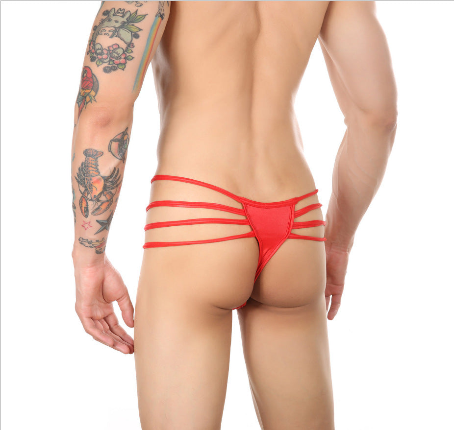 Men's Sexy Zipper Open Front Backless Jockstrap Thong