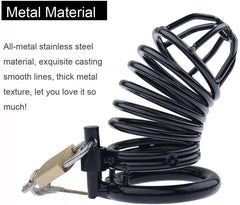 Forbidden Fruits Steel Metal Male Chastity Device Cock Cage(3 Rings) - Sex Toys & Adult Toys | XtoySmart Canada