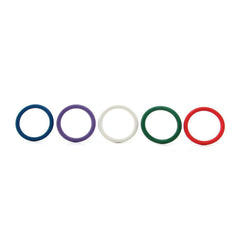 Rubber 1.25 Inch C-Ring 5 Pack in Rainbow - Sex Toys & Adult Toys | XtoySmart Canada