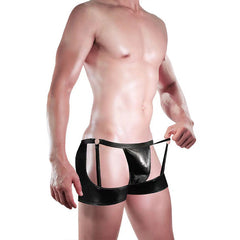 Men's Lace G-String Thong Underwear - Sheer See-Through Buttless Design