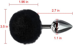 Forbidden Fruits Stainless Steel Rabbit Bunny Tail Anal Plug(Four Colors Available) - Sex Toys & Adult Toys | XtoySmart Canada