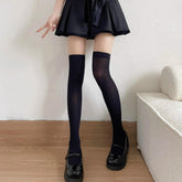 Lolita Vertical Striped Thigh-High Socks – Soft, Breathable & Anti-Slip