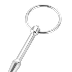 Stainless Steel Urethral Sound with Through-Hole | Beginner-Friendly Glans Plug with Cock Rings