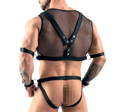 Men’s Sexy Fishnet Sleeveless Top – Fetish Partywear, Stretch Fit