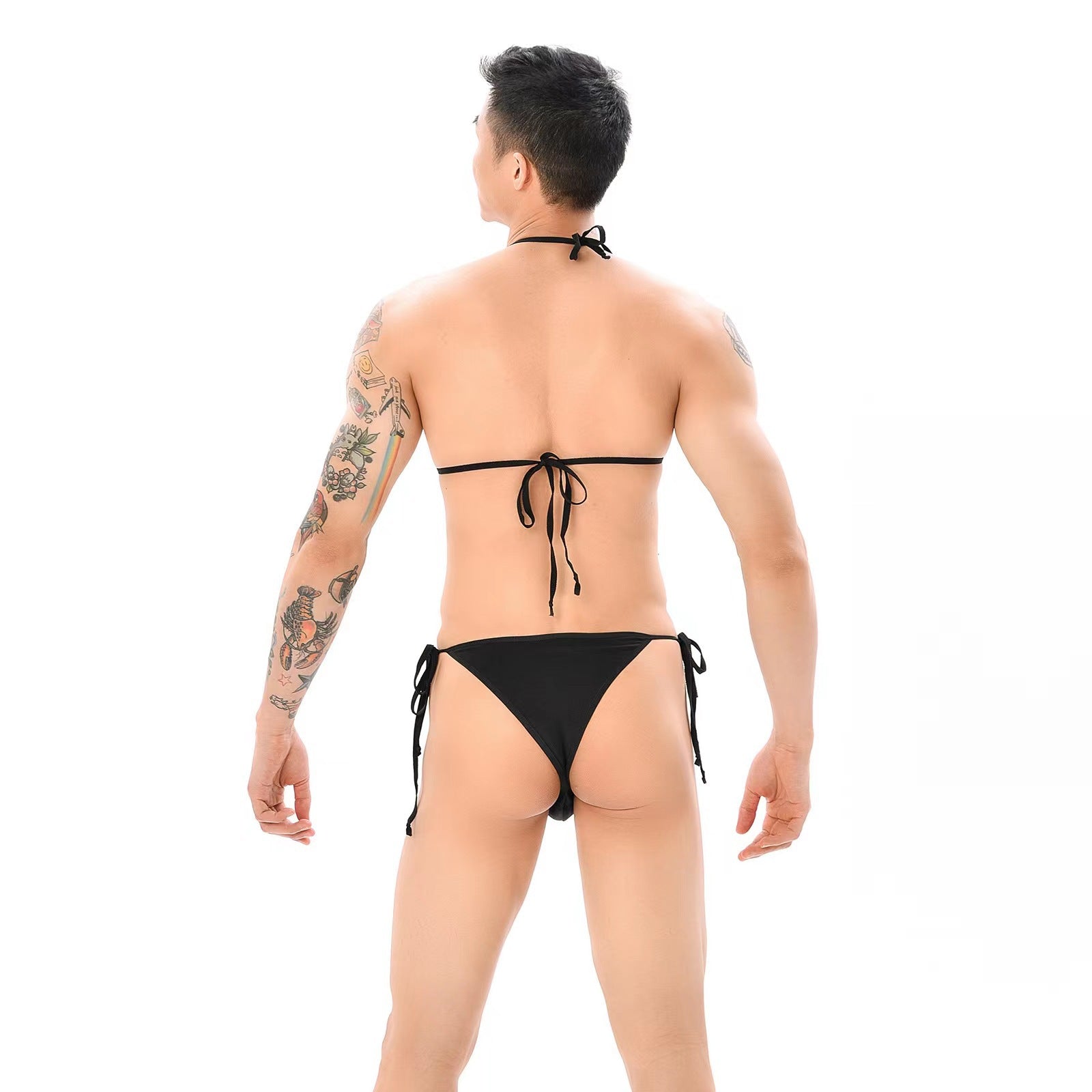 Men's 2pcs Sissy Sexy Lace Bra and Thong Set(Four Colors Available)