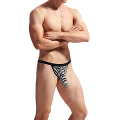 Men's Zebra Enhancing Pouch Brief Elephant Nose G-String