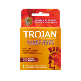 Trojan Naked Nudes® 超自然贴合避孕套(三只装)|双重润滑