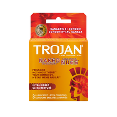 TROJAN™ NAKED SENSATIONS™ ULTRA RIBBED Condoms 3 Packs