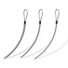 Stainless Steel Beaded Urethral Sound with Pull Ring – Adult Intimate Toy, 145mm Insertable Length
