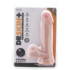 Dr. Skin Plus 8 Inch Posable Ballsy Dildo in Vanilla