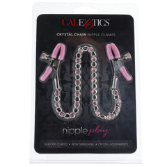 Nipple Play Crystal Chain Nipple Clamps in Pink